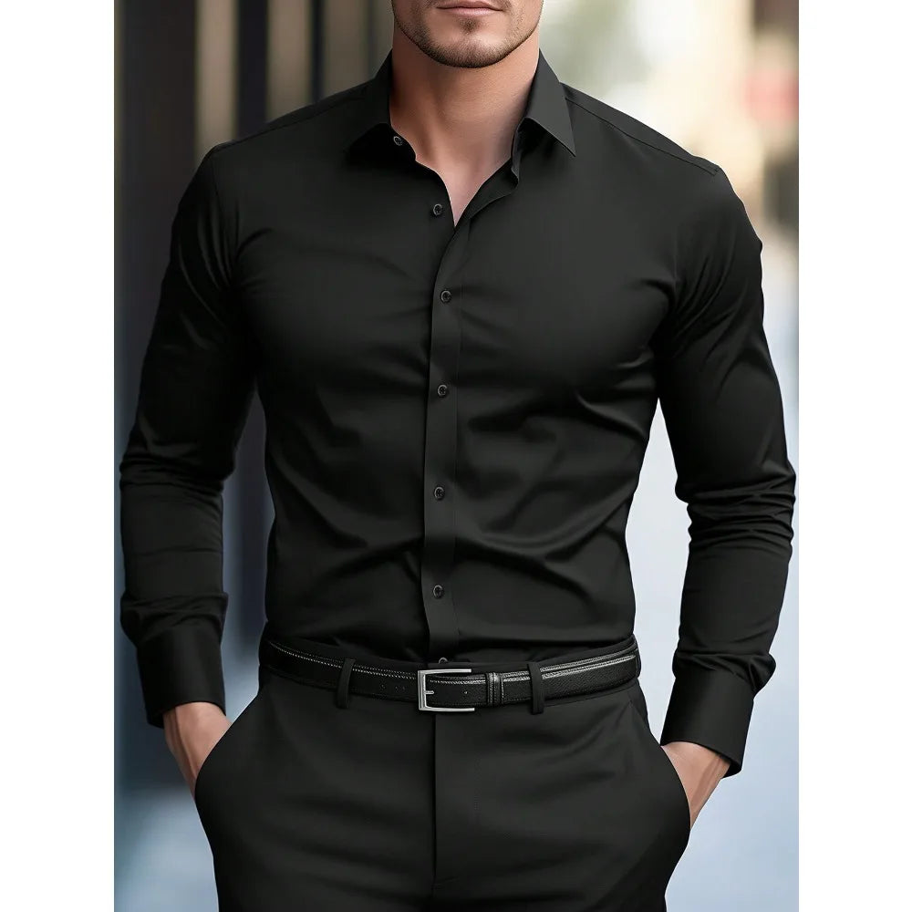 Timeless Men’s Smart Casual Shirt – Stretch Comfort for Work or Everyday Style