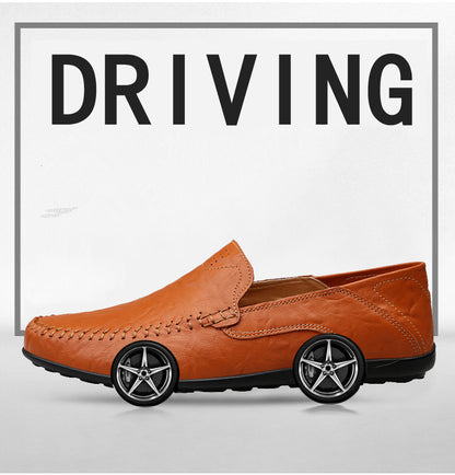 Men’s Genuine Leather Loafers – Casual Luxury Slip-On, Breathable Comfort