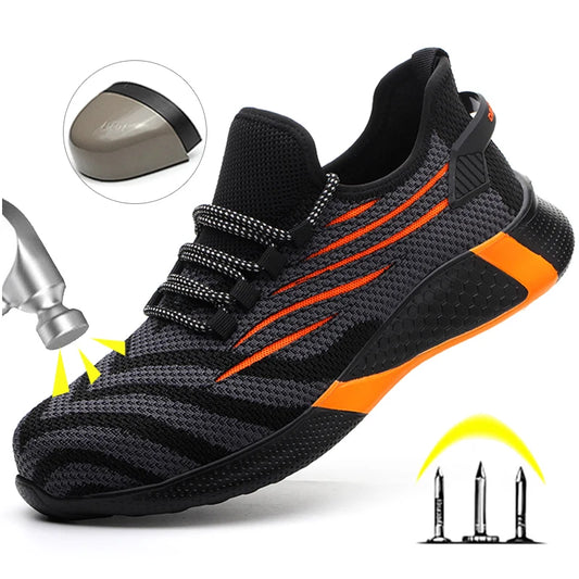 Men’s Safety Work Shoes – Anti-Puncture Indestructible Sneakers, Lightweight Protective Boots