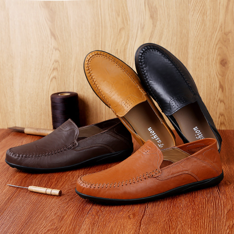 Men’s Genuine Leather Loafers – Casual Luxury Slip-On, Breathable Comfort