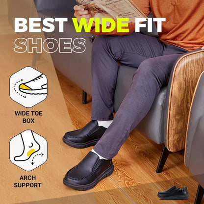 Everyday Comfort Slip-Ons – Wide Leather Shoes Designed for Support & Ease