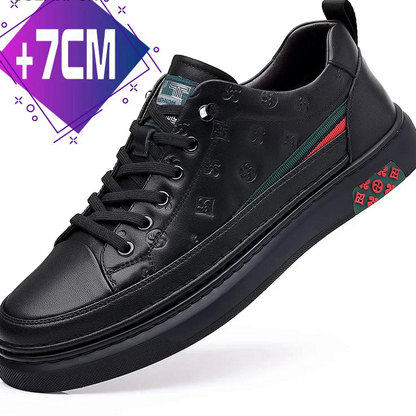 Men’s Genuine Leather Sneakers – 7cm Height Increasing, Casual Luxury