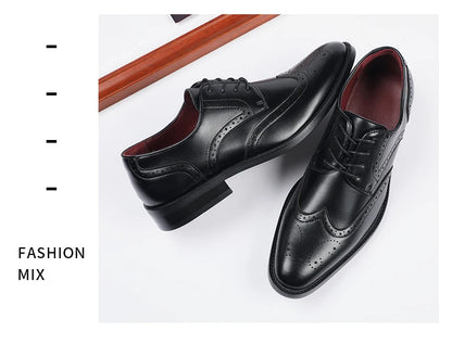 High Quality Height Increase Oxford Dress Shoes Men Genuine Cow Leather Suit Shoes Lift Brogues Wedding Formal Elevator Shoes