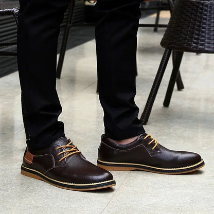 Men’s Oxford Shoes – Genuine Leather Brogue Lace-Up Dress Footwear, Italian Luxury Brand Moccasins & Loafers, Plus Size 38–48