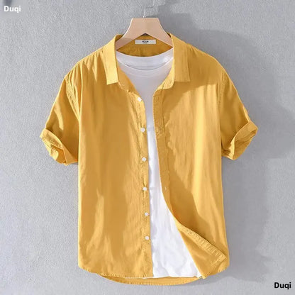 Relaxed Japanese Style Linen Shirt – Breezy Summer Comfort with Artistic Charm