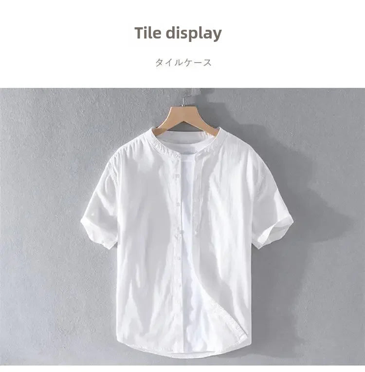 Relaxed Japanese Style Linen Shirt – Breezy Summer Comfort with Artistic Charm