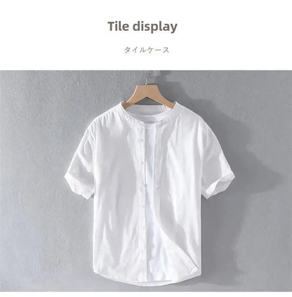 Relaxed Japanese Style Linen Shirt – Breezy Summer Comfort with Artistic Charm