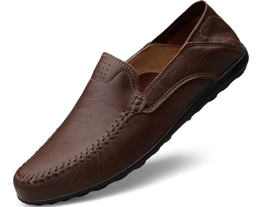 Men’s Genuine Leather Loafers – Casual Luxury Slip-On, Breathable Comfort
