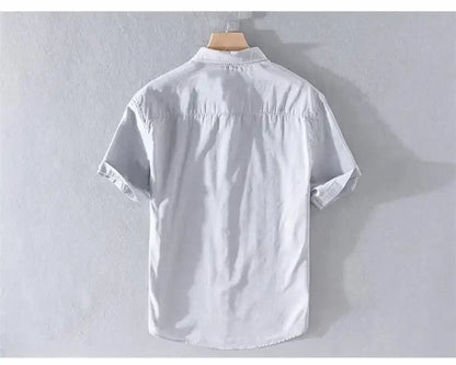 Relaxed Japanese Style Linen Shirt – Breezy Summer Comfort with Artistic Charm