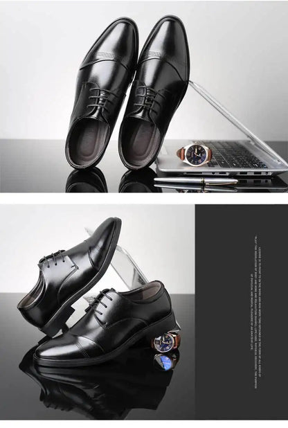 Men’s Formal Leather Shoes – Classic Business Dress Shoes in Large Sizes