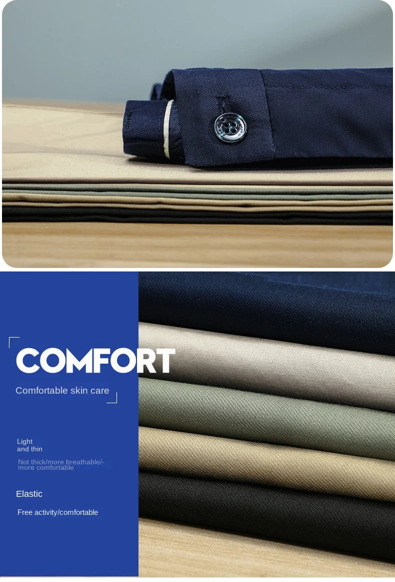Cool & Comfortable Men’s Summer Trousers – Smart Bamboo Fiber Blend for Work or Casual