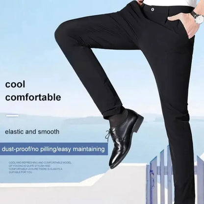 Lightweight Ice Silk Suit Pants – Cool Comfort with a Sharp Business Look