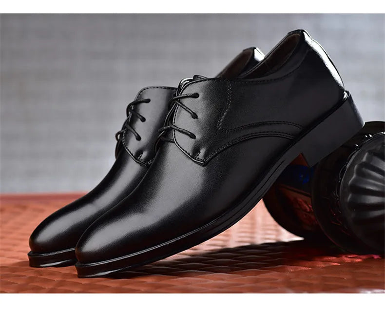 Men Formal Leather Shoes Black Pointed Toe Men Loafers Party Office Business Casual Shoes for Men Oxford Shoes Mens Dress Shoe