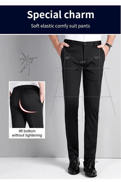 Lightweight Ice Silk Suit Pants – Cool Comfort with a Sharp Business Look