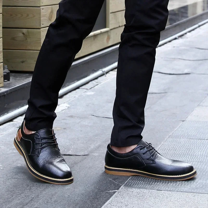 Men’s Oxford Shoes – Genuine Leather Brogue Lace-Up Dress Footwear, Italian Luxury Brand Moccasins & Loafers, Plus Size 38–48