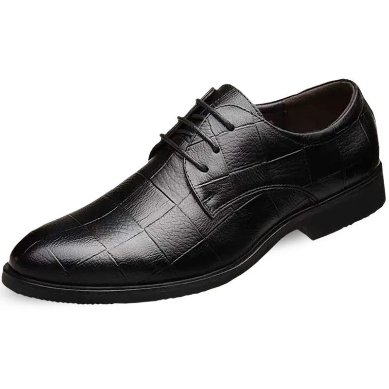 Men’s Leather Shoes – Classic Autumn Business Dress Shoes, British Style Comfort Casual Formal Wedding Footwear