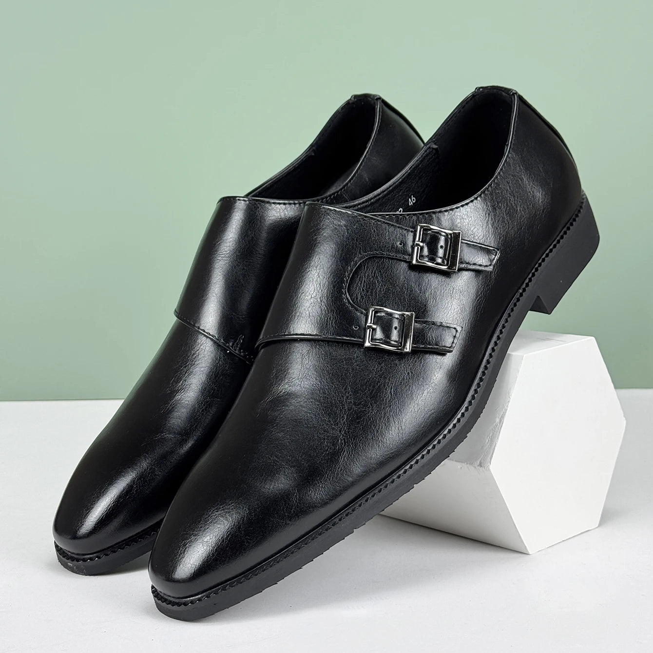 Men’s 2025 British Derby Shoes – Breathable Leather with Adjustable Buckle for Business & Weddings