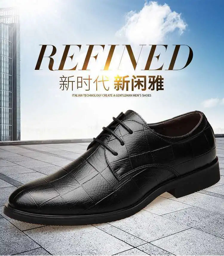 Men’s Leather Shoes – Classic Autumn Business Dress Shoes, British Style Comfort Casual Formal Wedding Footwear