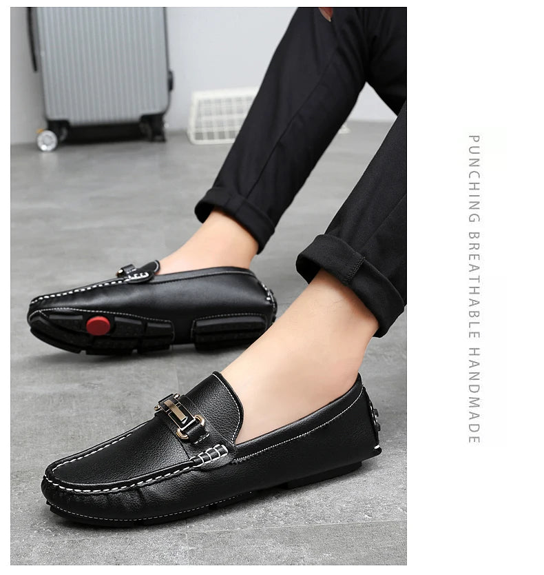 Handcrafted Leather Loafers – Effortless Comfort with Korean-Inspired Style