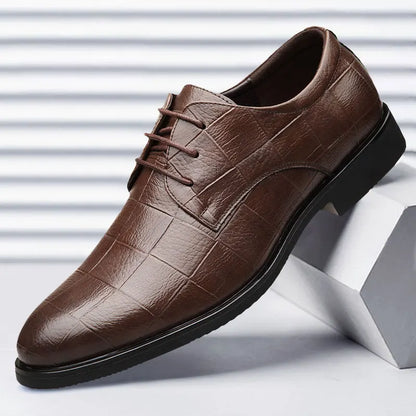 Men’s Leather Shoes – Classic Autumn Business Dress Shoes, British Style Comfort Casual Formal Wedding Footwear