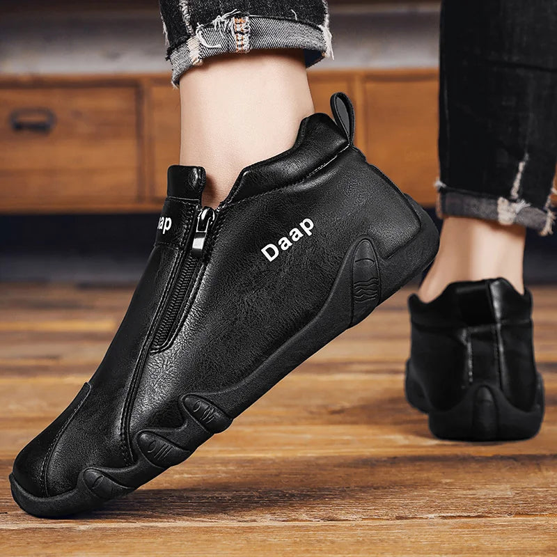 Luxury Men's Casual Shoes Designer Leather Shoes Soft Soles Comfort Sneakers Outdoor Lightweight Flats Anti Slip Walking Shoes