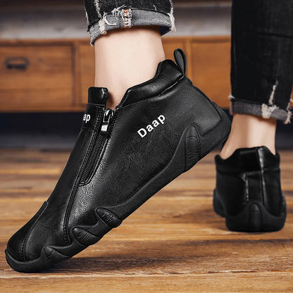 Luxury Men's Casual Shoes Designer Leather Shoes Soft Soles Comfort Sneakers Outdoor Lightweight Flats Anti Slip Walking Shoes