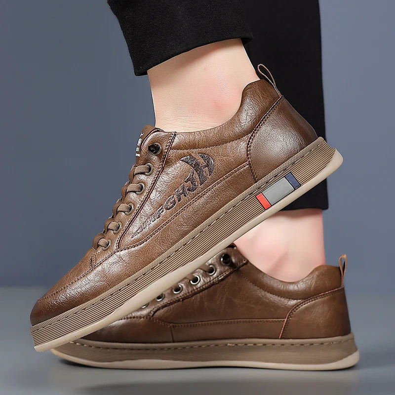 Trendy Men's Casual Shoes Simple Men's Retro Genuine Leather Shoes Elegant Formal  Commuter Work Shoes Free Delivery Loafers