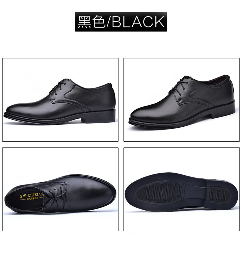 Men Formal Leather Shoes Black Pointed Toe Men Loafers Party Office Business Casual Shoes for Men Oxford Shoes Mens Dress Shoe