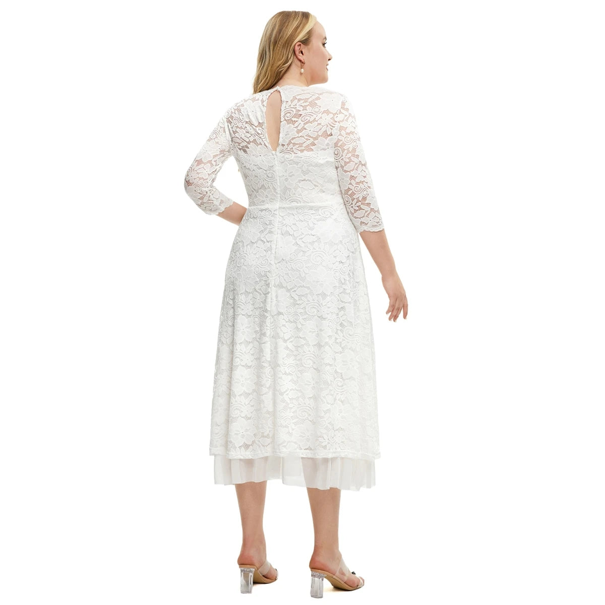 Elegant Lace Evening Dress – Timeless Plus Size Style for Weddings & Parties
