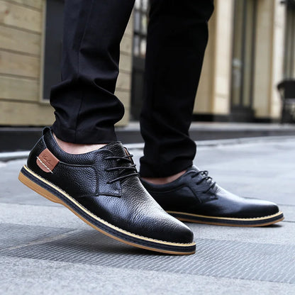 Men’s Oxford Shoes – Genuine Leather Brogue Lace-Up Dress Footwear, Italian Luxury Brand Moccasins & Loafers, Plus Size 38–48