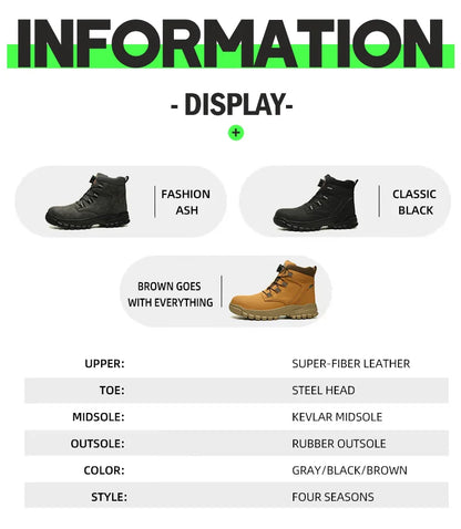 Rugged Safety Boots – Waterproof Steel Toe Protection for Work & Outdoor Riding