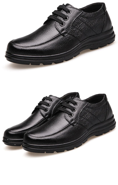 Men’s Genuine Leather Shoes – Soft Cowhide Flats for Business & Casual Wear