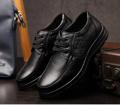 Men’s Genuine Leather Shoes – Soft Cowhide Flats for Business & Casual Wear