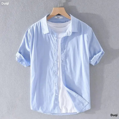 Relaxed Japanese Style Linen Shirt – Breezy Summer Comfort with Artistic Charm