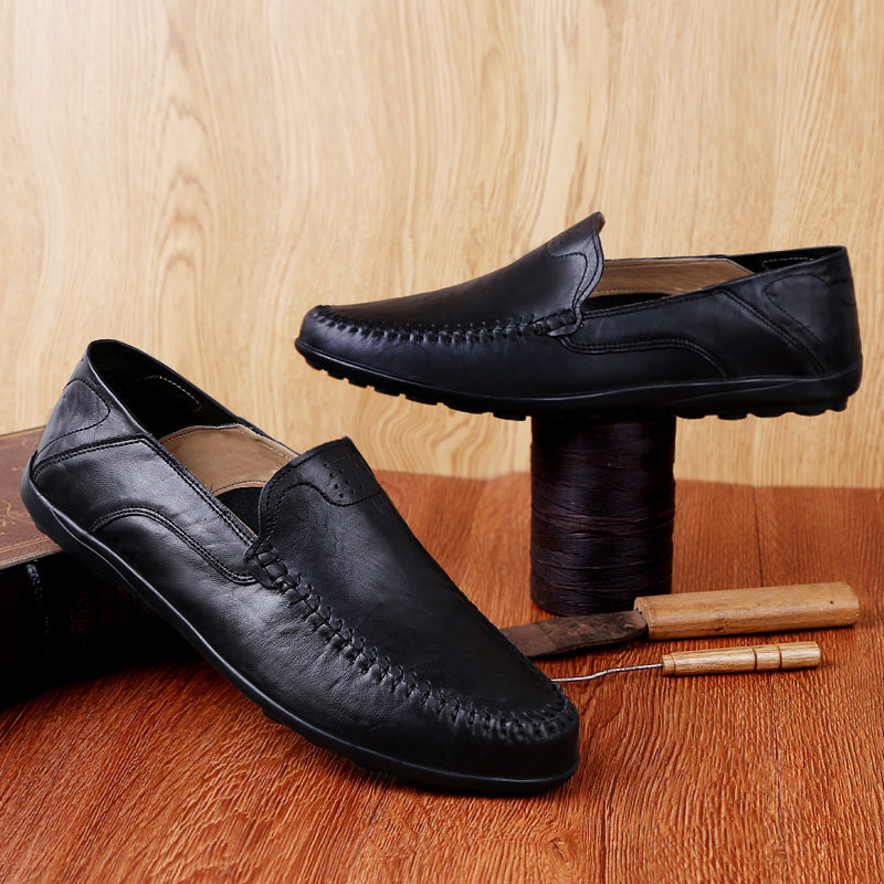 Men’s Genuine Leather Loafers – Casual Luxury Slip-On, Breathable Comfort