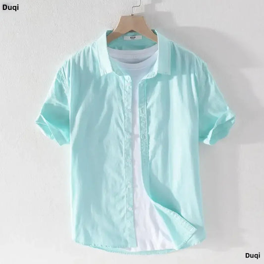 Relaxed Japanese Style Linen Shirt – Breezy Summer Comfort with Artistic Charm