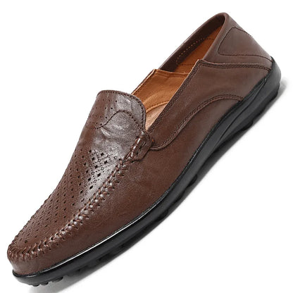 Men’s Genuine Leather Loafers – Casual Luxury Slip-On, Breathable Comfort