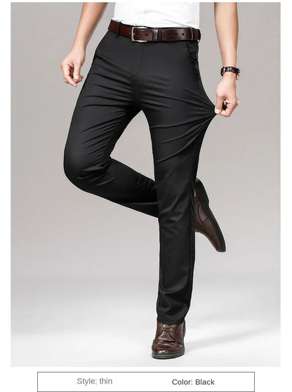 Cool & Comfortable Men’s Summer Trousers – Smart Bamboo Fiber Blend for Work or Casual
