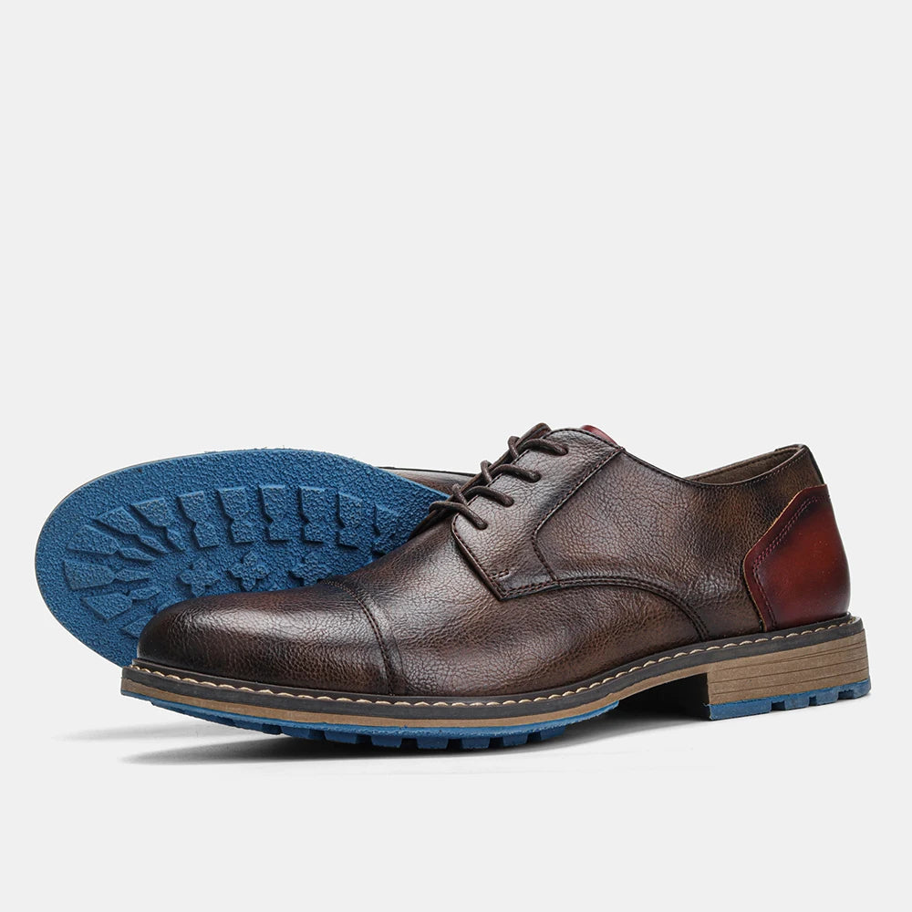 Retro Men's Derby Shoes 2024 New Men Casual shoes Fashion Men Leather Shoes #AL6604