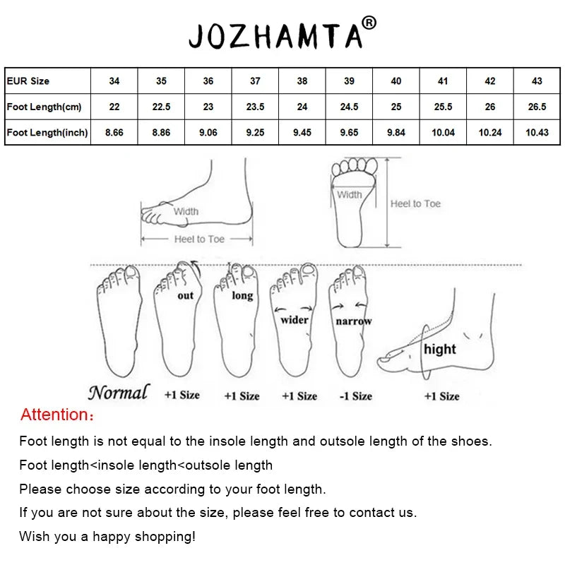 JOZHAMTA Women’s Leather Gladiator Sandals – Strappy Flats with Low Heels (Sizes 34–43)
