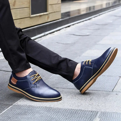 Men’s Oxford Shoes – Genuine Leather Brogue Lace-Up Dress Footwear, Italian Luxury Brand Moccasins & Loafers, Plus Size 38–48