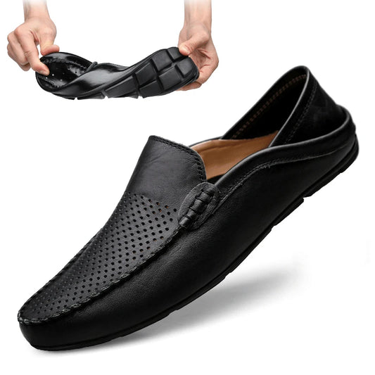 Effortless Summer Luxury – Breathable Leather Driving Loafers