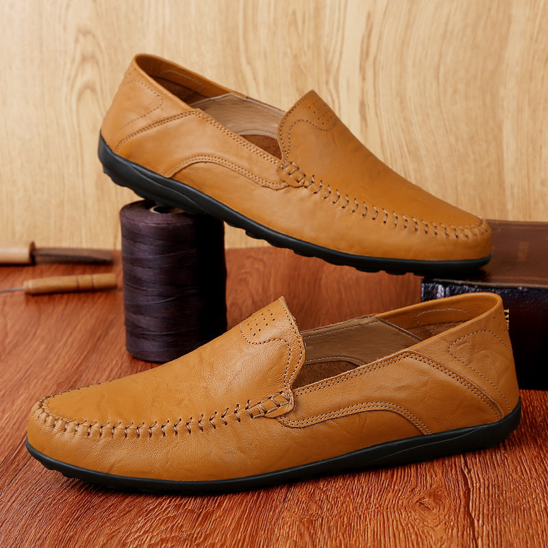 Men’s Genuine Leather Loafers – Casual Luxury Slip-On, Breathable Comfort