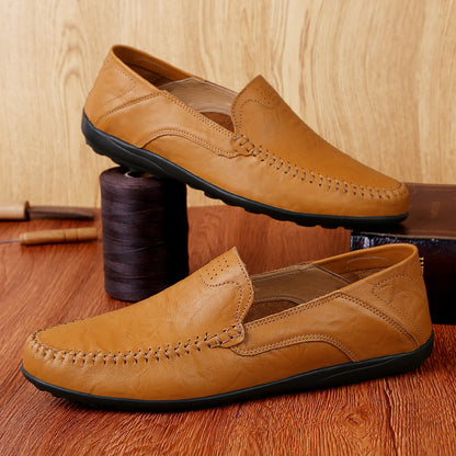Men’s Genuine Leather Loafers – Casual Luxury Slip-On, Breathable Comfort