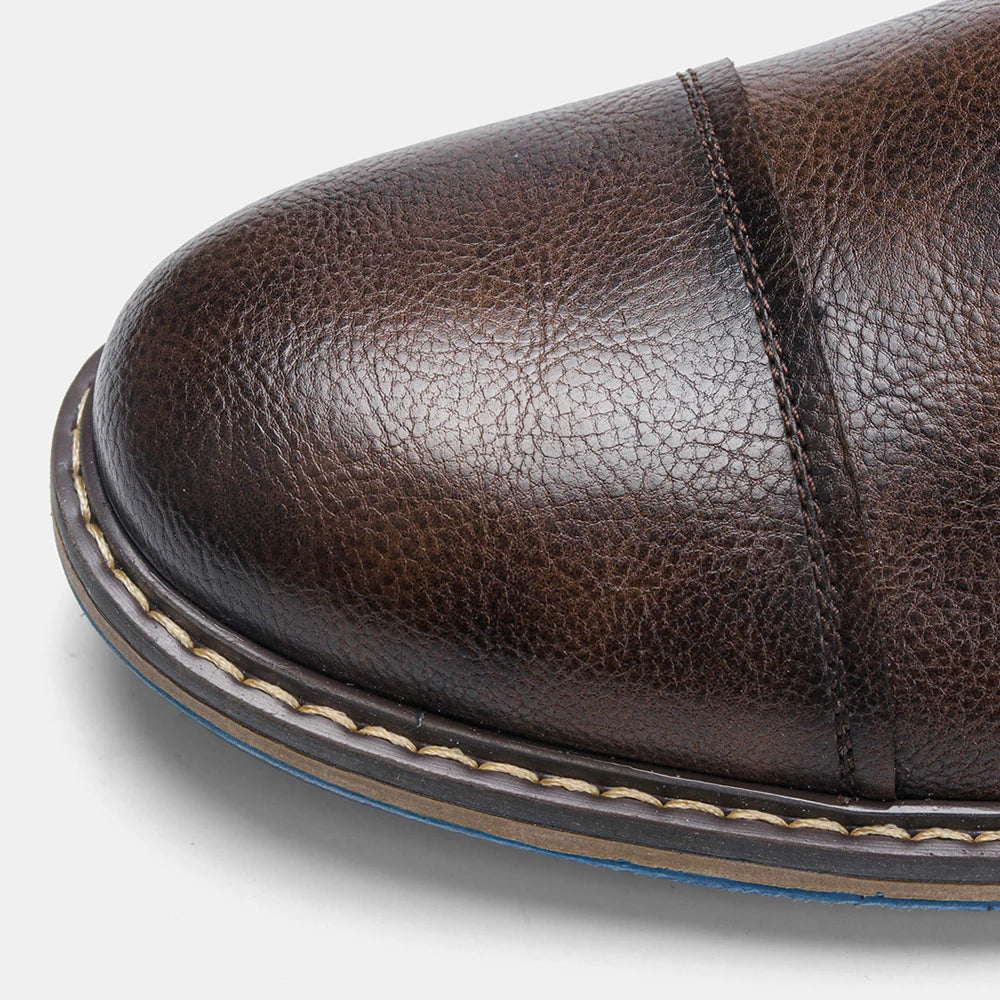 Retro Men's Derby Shoes 2024 New Men Casual shoes Fashion Men Leather Shoes #AL6604