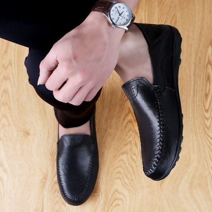 Men’s Genuine Leather Loafers – Casual Luxury Slip-On, Breathable Comfort