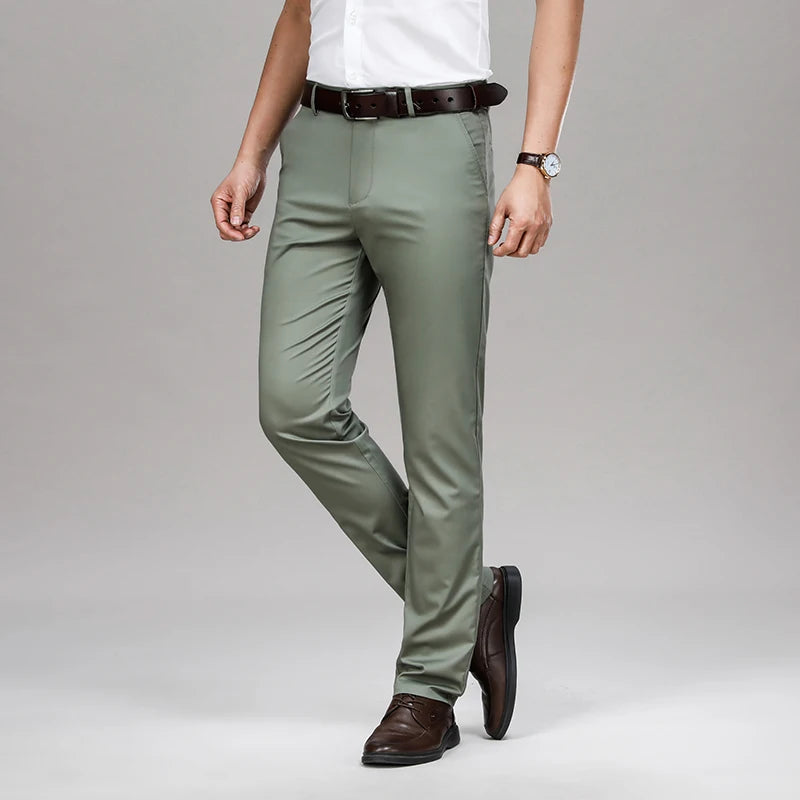 Cool & Comfortable Men’s Summer Trousers – Smart Bamboo Fiber Blend for Work or Casual