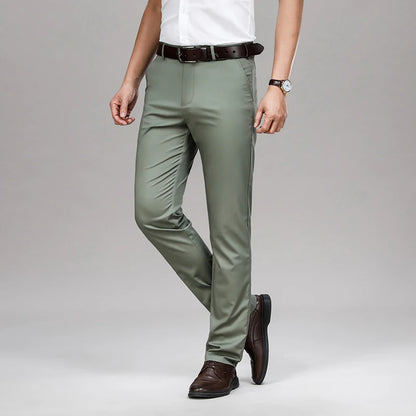 Cool & Comfortable Men’s Summer Trousers – Smart Bamboo Fiber Blend for Work or Casual
