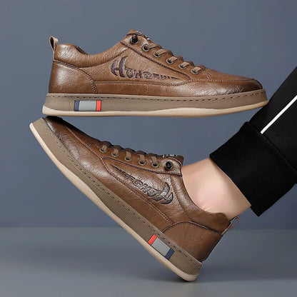 Trendy Men's Casual Shoes Simple Men's Retro Genuine Leather Shoes Elegant Formal  Commuter Work Shoes Free Delivery Loafers