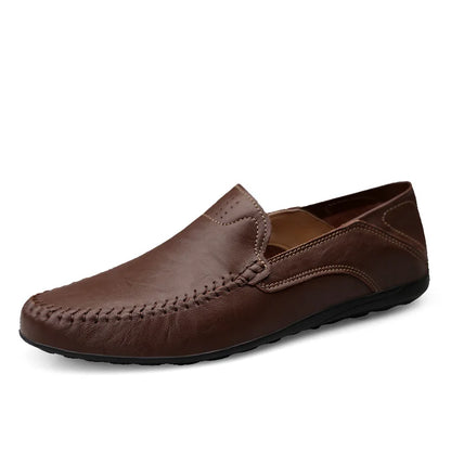 Men’s Genuine Leather Loafers – Casual Luxury Slip-On, Breathable Comfort